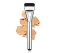 Flat Foundation Brush for Liquid Makeup,14CM Premium Fast Flawless Flat Top Kabuki Makeup Brushes Face Cosmetics Concealer Brush for Liquid, Blending, Powder, Cream, Powder, Blush, Buffing Silver