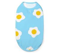 Flat Fried Yolk,Blue Full Moon Dog Shirts Summer Pet T Shirts Soft Sleeveless Tank Top Pet Clothes for Small Puppy and Cats L