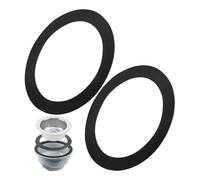 Flat gasket for strainer basket drain, 2 pcs, Ø 4.45 x 3.39 x 0.04", for 3 1/2" fittings, compatible with BLANCO, FRANKE, VIEGA, IKEA, etc., kitchen tap gasket set, strainer basket gasket