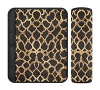 Flat Geometric Leopard Skin Print Gold 2 pcs seat Belt Protector Release Stress to Your Neck and Shoulders for Truck forro para cinturon de seguridad
