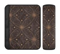 Flat Geometric Pattern Guilloche Line Star 2 pcs seat Belt Cover pad for Adults Release Stress to Your Neck and Shoulders for Backpack funda para cinturón de carro