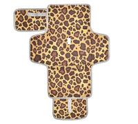Flat Geometric Pattern Leopard Skin Print Gold Brown Reusable Washable Changing pad with Tissue Pocket Waterproof Pads for Baby for Moms, Dads cambiadores de pa?ales para Bebes