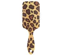 Flat Geometric Pattern Leopard Skin Print Gold Brown smooth brushes for blow Designed scalp massaging for curly hair with Ergonomic handle cepillo para peinar