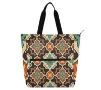 Flat Geometric Pattern Maltese Cross Children's Book Tote Bag for Kids Boys Girls, Gothic Large Child Book Tote Resuable Grocery Bag Handbag for School Work Travel Rainbow school