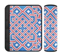 Flat Geometric Pattern Square Gold Red 2 pcs Seatbelt Cushion Release Stress to Your Neck and Shoulders for Van accesorios para carro