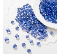 Flat Glass Marbles,170-190 Pcs Decorative Glass Gemstone,0.97 Pound Pebbles for DIY Craft Table Scatter Mancala Stones Party Vase Fillers Beads for Floral Candle Potted Decor Fish Tank (Purple)