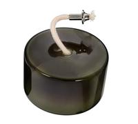 Flat Glass Oil Candle Holder with Cotton Rope, Single Piece
