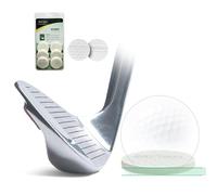 Flat Golf Ball Swing Trainer - Indoor/Outdoor Practice Aid with Instant Hitting Feedback,Portable Flat Design for Home & Office Use - Improve Ball Strike Accuracy, Avoid Fat/Thin Shots (1.69 Inch)