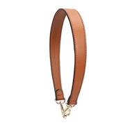 Flat Grain Leather Replacement Straps for Handbags Purse Straps Replacement Crossbody Gold Clasps Women Purse Making 19.29"(49CM) Long Brown