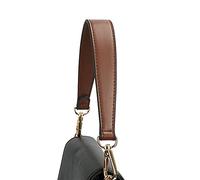 Flat Grain Leather Replacement Straps for Handbags Purse Straps Replacement Crossbody Gold Clasps Women Purse Making 14.17"(36CM) Long Coffee