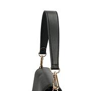 Flat Grain Leather Replacement Straps for Handbags Purse Straps Replacement Crossbody Gold Clasps Women Purse Making 14.17"(36CM) Long Black