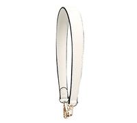 Flat Grain Leather Replacement Straps for Handbags Purse Straps Replacement Crossbody Silver Clasps Women Purse Making 19.29"(49CM) Long White