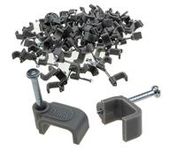 Flat Grey 9mm Cable Clips for 1.5mm2 Twin & Earth Cables [100 Pack] [9mm (1.5mm2 T&E)]