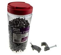FLAT Grey 9mm Cable Clips for 1.5mm2 Twin & Earth Cables Contractor [1000 Pack] [9mm (1.5mm2 T&E)]