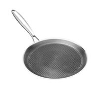 Flat Grill Pan - Silver 304 Stainless Steel, Double Sided Frying Surfaces, Honeycomb Coating | Open Fire Grilling, Cooking In The RV Kitchen, Tailgating Events On Weekends, Family