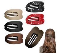Flat Hair Claw Clips - Duckbill Hair Clips for Women, Non-Slip Curved Claw for Thin & Thick Textures, Strong Hold for Driving & Everyday Use (6pcs -mix)