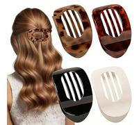 Flat Hair Claw Clips, Flat Claw Clip for Women(4 PCS), Strong Hold for Thin Thick Hair, Curved Design Strong Hold for Women and Girls