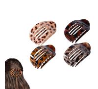 Flat Hair Claw Clips, French Oval Shape Claw Clip For Woman, Flat Clips For Thin And Thick Hair, Curved Hairpin With Strong Hold (F)