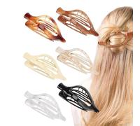 Flat Hair Claw,Vintage French Design Hair Claw - Side Slide Alligator Hair Clips, Strong Hold Oval Barrette Jaw Clips Duckbilled Barrettes Accessories for Women Girls