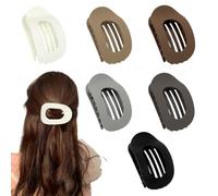 Flat Hair Clip, Pack of 6, Flat Hair Clip, Hair Clip for Women and Girls, Flat Hair Clip for Everyday, Sports, Driving, Oval Design