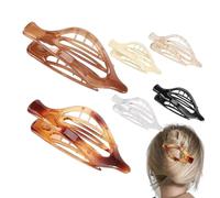 Flat Hair Clip - Vintage Side Slid Hair Clip | 6 Retro No Slip Grip Hair Claw Clips, Ultra Light Oval Barrette Jaw Clips Hair Accessories for Women Girls