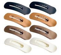 Flat Hair Clips 8PCS 2.83x1.14" Fashion Alligator Hair Clip for Thin or Thick Neutral Color Flat Claw Clips Chic Matte for Women & Girls