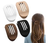 Flat Hair Clips for Women, 4 PCs Flat Hair Claw Clips Flat Oval Hair Claw Vintage Claws Clip Curved Design Strong Hold for Women and Girls (C)