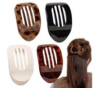 Flat Hair Clips for Women, 4 PCS French Strong Hold Hair Barrettes for Thick Thin Hairs, Round Lay Down Hairpin Girls, Strong Hold Hairs Claw Clips for Women and Girls