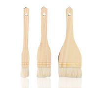 Flat Hake Brushes, Wooden Handle Wool Brush for Home Use, Artist Paintbrushes for Wash Ceramic Oil DIY Arts Crafts Supplies