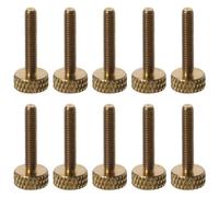Flat Head 10pcs Brass Machine Screws Yellow Hand-Tightened Screws Grip Knobs Knurled Thumb Screws Furniture