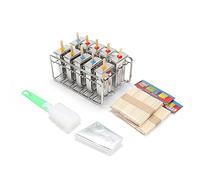 Flat Head Flat Plate Ice Pop Mold,Home/Commercial Ice Lolly Moulds, Ice Cream Mold w/Sticks(10Pcs 85g/0.19lbs Flat Head Double Groove)