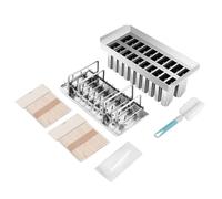 Flat Head Flat Plate Ice Pop Mold,Home/Commercial Ice Lolly Moulds, Ice Cream Mold w/Sticks(20Pcs 85g/0.19lbs Round Head Double Groove)
