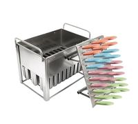 Flat Head Flat Plate Ice Pop Mold,Home/Commercial Ice Lolly Moulds, Ice Cream Mold w/Sticks(30Pcs 85g/0.19lbs Round Head Double Groove)