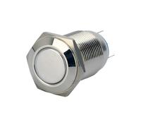 Flat Head High Flush Head Momentary Latching Nickel-Plated Brass 3Pin Terminals 16mm Push Button Switch IDGTTLDF(Flat head,5V)