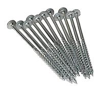 Flat Head Screws White Galvanised Wood Screws All Sizes Flat Head Torx Screws (50 Pieces 8 x 380 mm TX40)