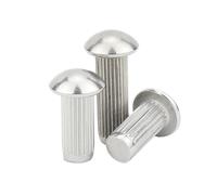 Flat Head Solid Rivet, 304 GB827 Stainless Steel Button Head Knurled Shank Screws M1.6-M6 Assorted Pack(4mm,50pcs M2)
