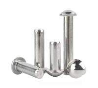 Flat Head Solid Rivet, 304 Stainless Steel Solid Round Head Self-Plugging Hammer Type Rivet M2 to M8 Pack(15mm,M4-20pcs)