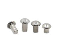 Flat Head Solid Rivet, GB867 304 Stainless Steel Button Head Rivet A2-70 Self Plugging Multiple Sizes Pack(4mm,M6 5pcs)