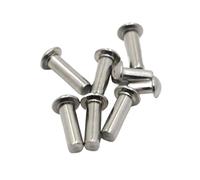 Flat Head Solid Rivet, GB867 304 Stainless Steel Self-Plugging Round Head Rivet Pack of M0.8-M6 Sizes(25mm,M6 10pcs)