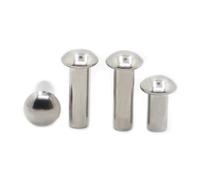 Flat Head Solid Rivet, M0.8 To M6 304 A2-70 Stainless Steel Button Head Solid Rivet Self Plugging GB867(3mm,M6 5pcs)