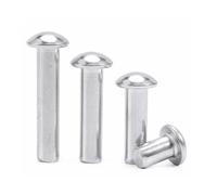 Flat Head Solid Rivet, M2 .5 M3 M4 M5 M6 M8 304 Stainless Steel GB867 Round Head Rivet(4mm,M2-50pcs)