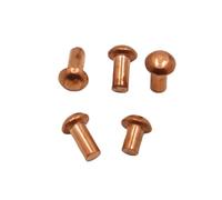 Flat Head Solid Rivet, Pack of Copper Pan Head Solid Rivets Brass Half Round Caps M1.5-M8 GB867(16mm,M4 5pcs)