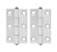 Flat Hinge 2 Pack | Sturdy Aluminum Door Hardware with Composite Bushing | Low - Debris Hinges for Cabinets/Doors/Furniture | 3.8mm Thick Plate, 79x61mm