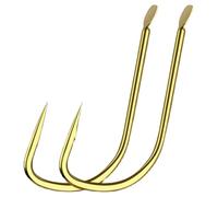 Flat Hook Gold Sleeve Fishing Tackles, 300 Pcs Barbed Thin Stem Whitebait Hooks, High Carbon Steel Competition(5#)