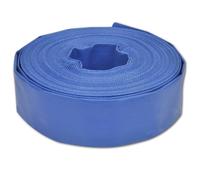 Flat Hose Blue 100m 76mm PVC Polyester Lay-Flat 3bar Water Pumping Coil Incl2pc