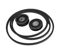 Flat Idler Pulley Kit L100 Lawn for tractor Replacement Parts | Includes 1 for v-belt pulley, 1 flat idler, 1 belt, precision rubber build, smooth power transfer, durable