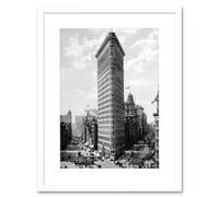 Flat Iron Building New York City Architecture 1903 Vintage Black and White Cityscape Photograph Artwork Framed Wall Art Print 12X16 Inch Artery8 White One Size