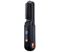 Flat Iron Hair Straightener - 2-in-1 LED Display Rechargeable Brush,3 Temperature Settings Cordless Straightener | for Women Men Short Long Curly Wavy Beach Travel Home Salon Styling