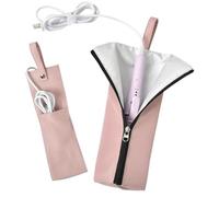 Flat Iron Travel Case - High Temperature Resistant Storage Case, Portable Carrying Bag For Salon Dressing Table Home Travel RV Makeup Station, Pink, Refer to description, Unisex