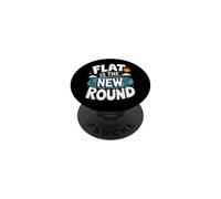 Flat Is The New Round - Flat Earth Society Flat Earther PopSockets Adhesive PopGrip